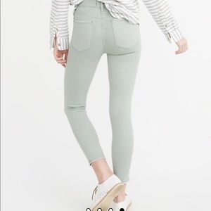 A&F size 27 high rise distressed ankle jeans